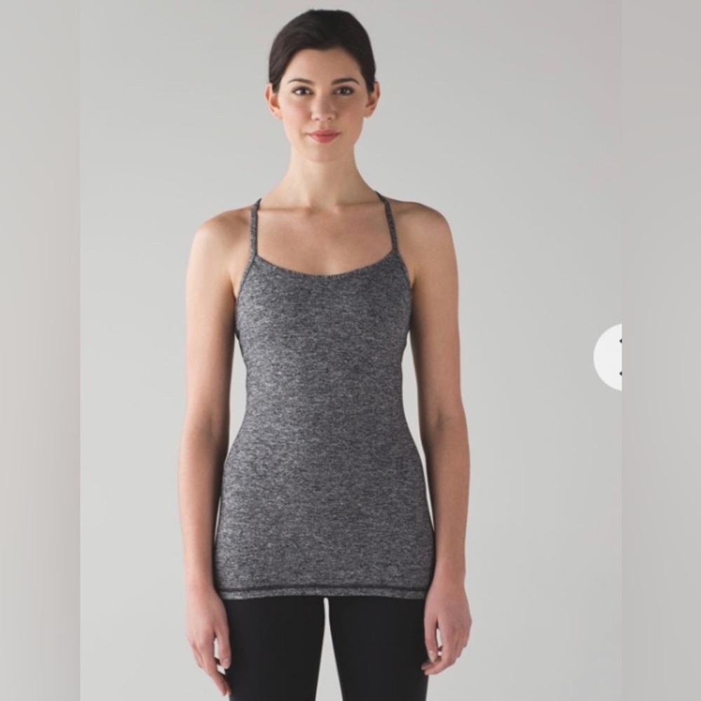 Lululemon Power Y Tank Size Heathered Black size 6